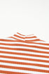 Striped Print Textured Knit Long Sleeve Tee